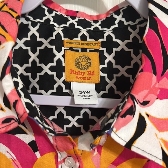 Ruby Rd Plus Women's Woven Wrinkle Resistant Cotton 24W - Picture 3 of 10